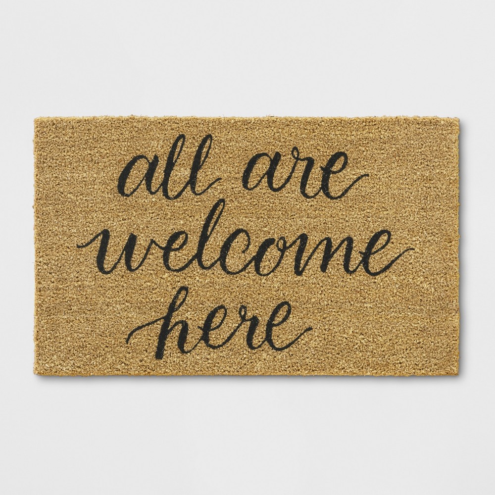 1'6X2'6 All Are Welcome Here Tufted Doormat Beige - Threshold was $12.99 now $10.39 (20.0% off)