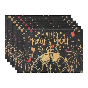 REGALWOVEN Placemats Set of 6 Linen Placemats, Washable Kitchen Table Mat, Seasonal Holiday Christmas Place Mats - 1 of 4