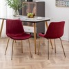 NicBex Set of 2 Dining Chair Modern Upholstered Velvet Fabric Kitchen Side Chair with Metal Legs for Kitchen,Dining Room - 2 of 4