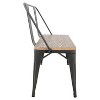 Oregon Industrial Dining/Entryway Bench with Gray Frame And Brown Wood - Lumisource - image 2 of 4