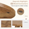 Okak Farmhouse Wood Large Round Dining Table with Cross Base,Wooden Kitchen Dinner Table for Dining Room,Breakfast Nook - 3 of 4