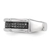 Black Bow Jewelry 3/8 Cttw Black Diamond 7mm Men's Band in Sterling Silver - 3 of 4
