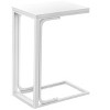 Vynxaria Contemporary C-Shaped Accent Table, End Table, Snack Table, White Laminate, 16" L x 9" W x 24.75" H - 3 of 4