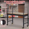 Adjustable Workbench with Wheels,Heavy-Duty Load Capacity Work Bench with Power Outlets, Pegboard & Oak Wood Top, Mobile Work Table for Garage - 4 of 4