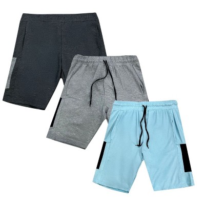 Mens 3 Pack Ultra Soft Fleece Interlock Cotton Glass Shorts