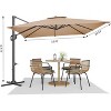 10FT Cantilever Umbrella With Base, Square Single Top Outdoor Umbrella With 360-Degree Rotation, Offset Patio Umbrella for Backyard, Deck, Pool - 2 of 4