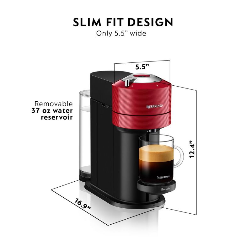 Nespresso Vertuo Next Coffee Maker and Espresso Machine by Breville - Red, 5 of 10
