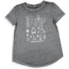 Seven Times Six Elf Holiday Favorite Womens' Raised By Elves Rounded Hem Burnout T-Shirt Adult Grey - 3 of 3
