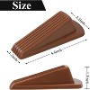 Attop 4-Pack Rubber Door Stoppers - 4.8x2.2x1.3in Brown Floor Wedge Door Stops, Stackable Non-Slip Door Stopper for Bottom of Door - 2 of 4
