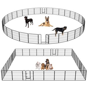 FDW Dog Playpen Pet Dog Fence 2-32 Panels  24/32/40"H Metal Dog Pen Outdoor Exercise Pen with Doors for Large/Medium /Small Dogs for RV,Camping,Yard - 1 of 4