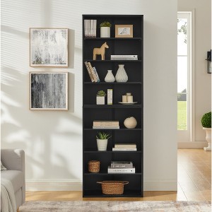 YONWAY CD DVD Storage Cabinet, Adjustable 8-layer Storage Shelf, Multi-functional Bookcase, Can Be Disassembled Into Two 4-layer Bookcases - 1 of 4