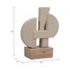 Modern Abstract Sculpture - Geometric Design, Handmade Ecomix & Mango Wood, Elegant Home & Office Decor for Living Room, Bedroom & Desk, 13" Ivory Tan - 2 of 4