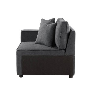 28" Silvester Gray Fabric - Acme Furniture: Upholstered Accent Chair, Wood Frame, No Assembly Required - 1 of 4