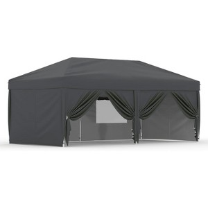 10x20 Pop Up Canopy Tent with 6 Removable Sidewalls, Heavy Duty Outdoor Canopy Tent, Adjustable Height Commercial Instant Tent Shelter - 1 of 4