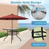 BestMassage Outdoor Table Patio Table Tempered Glass Tabletop with Umbrella Hole - 4 of 4