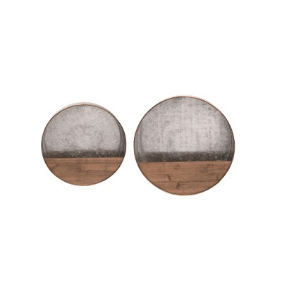 Transpac Metal 18 in. Multicolor Spring Circular Wall Planters Set of 2