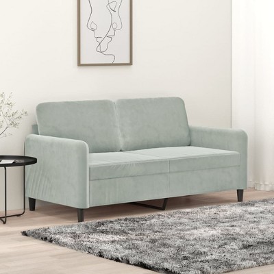 vidaXL 2-Seater Sofa Light Gray 55.1 in. Velvet