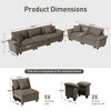 Captiva Designs Cloud Modular 5-Piece Sectional Sofa Set, Living Room Couch with Lounge Comfort, Corduroy & Chenille Fabric - 2 of 4