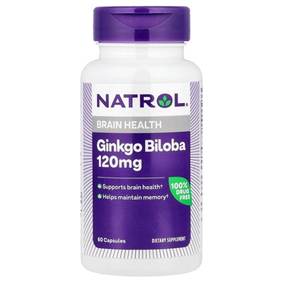 Natrol Ginkgo Biloba, 120 mg, 60 Capsules, Herbal Supplements