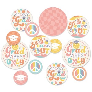Big Dot of Happiness Groovy Grad - Hippie Graduation Party Giant Circle Confetti - Party Decorations - Large Confetti 27 Count - 1 of 4