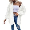 Imily Bela Womens Oversized Open Front Cable Knit Cardigan Sweaters Lantern Long Sleeve Chunky Outwear Coats - 4 of 4