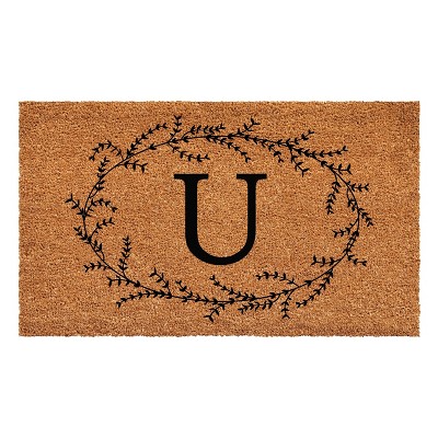 Calloway Mills Rustic Leaf Vine Monogrammed Doormat 24 In. x 48 In. (Letter U)