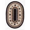 Earth Rugs Primitive Stars Black Oval Patch Tread – 4'x6' Handcrafted Braided Jute Rug for Farmhouse and Americana-Style Decor - 2 of 3