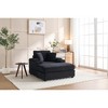 42.1'' Wide Stripe Corduroy Chaise Lounge Chair with Storage Armrest, Movable Ottoman, and Cup Holders, Detachable Cushions Deep Seat - 2 of 4