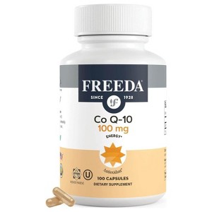FREEDA CoQ10 100mg – Kosher Coenzyme Q10 Supplement for Heart Health, Blood Pressure & Healthy Aging – 100 Vegan Capsules - 1 of 4