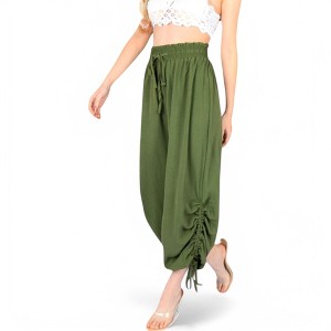 Anna-Kaci Women's Relaxed Fit Drawstring Hem Pants with Elastic Waist - 1 of 4