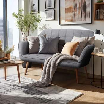 Neutypechic Modern Linen Upholstered Accent Chair Loveseat Sofa