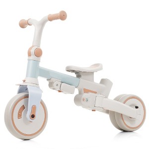 VYNXARIA 7-in-1 Baby Tricycle, foldable with adjustable parent handle, removable pedal, canopy, and guardrail, for ages 12-72 months,blue - 1 of 4