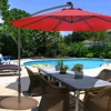 Tangkula 59LBS Patio Market Umbrella Base Stand Heavy Duty Round Umbrella Holder w/3 Adapters Brown - 2 of 4