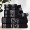 100% Cotton Medium Weight Floral Infinity Trim 8 Piece Bathroom Towel Set by Blue Nile Mills - 2 of 4