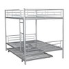 Okak 78IN Full-Over-Full/Full-Over-Queen Metal Bunk Bed with Trundle, Twin Bed with Ladder and Safety Guardrails, Bed Frames for Bedroom, Dormitory - 4 of 4