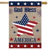 God Bless America Star Burlap House Flag 28" x 40" Briarwood Lane - 2 of 4