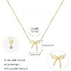 14K Gold Plated Necklace for Women Necklace Cute Small Tiny Bow Pendant Choker Chain Necklace - 2 of 4