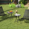 Tangkula Round Folding Side Table 18 Inch Patio Coffee Table w/ Tempered Glass Tabletop - 4 of 4