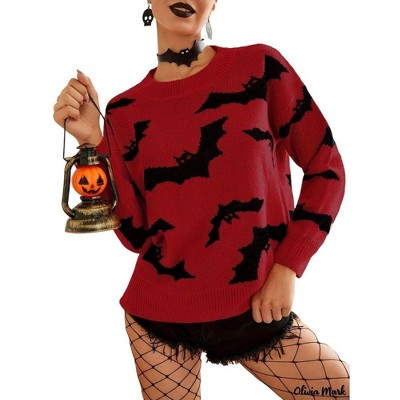 Cute Halloween Crewneck Pullover SUPEYA Halloween Pumpkin Sweater - Women's Fall Knitted Pullover Fall Sweaters For Women Pumpkin