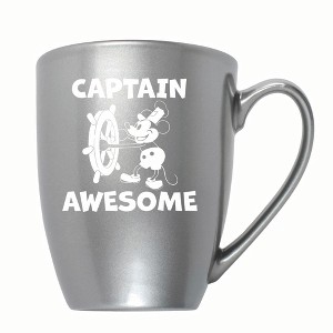 Elanze Designs Captain Awesome 10 ounce New Bone China Coffee Tea Cup Mug, Frosted Blue - 1 of 4
