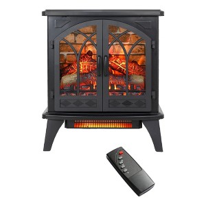NAYSAYE Indoor Fireplace Stove Realistic 3D Flame for Warm Living Room, Black, 23.7"*12"*27.5" - 1 of 4