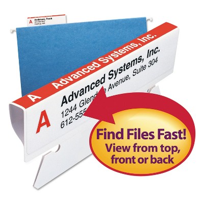 Smead Viewables Hanging Tabs and Labels Pack Refill 3 1/2 Inch White 160/Pack 64915