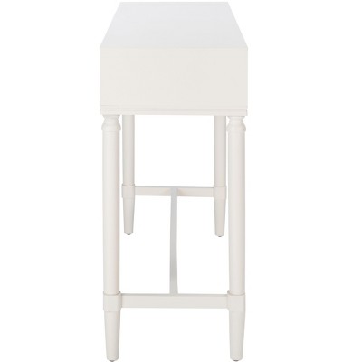 Riviera Elegance White 2-Drawer Carved Console Table with Storage