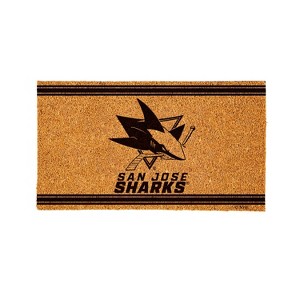 Evergreen San Jose Sharks Logo Natural Coir 28 x 16 Inches Indoor Outdoor Doormat - 1 of 4