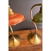 Antique Brass Table Lamp with Green Enamel Shade – 19" Tall by Kalalou - 4 of 4