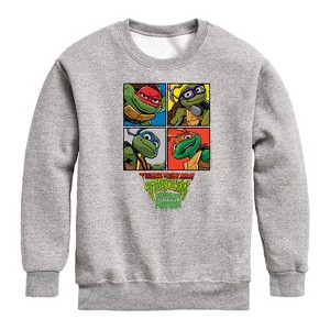 Boys' - Teenage Mutant Ninja Turtles Mutant Mayhem - Mutant Mahem Grid Graphic Long Sleeve Fleece Sweatshirt - 1 of 3