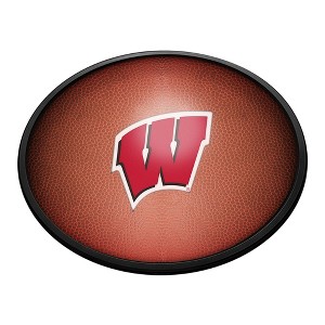 College Football Pigskin Design Oval Slimline Lighted Wall Sign - 1 of 4