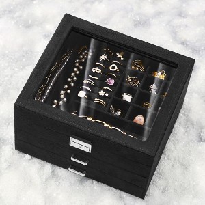 Jewelry Box, 3-Tier Lockable Jewelry Storage Organizer - 1 of 4