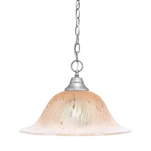 Toltec Lighting Any 1 - Light Pendant in  Brushed Nickel with 17" Amber Crystal Shade - 1 of 1