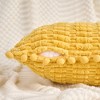 REGALWOVEN Corduroy Solid Plaid Texture Decorative with Pom-pom Edges Throw Pillow Covers 2 Pcs - 3 of 4